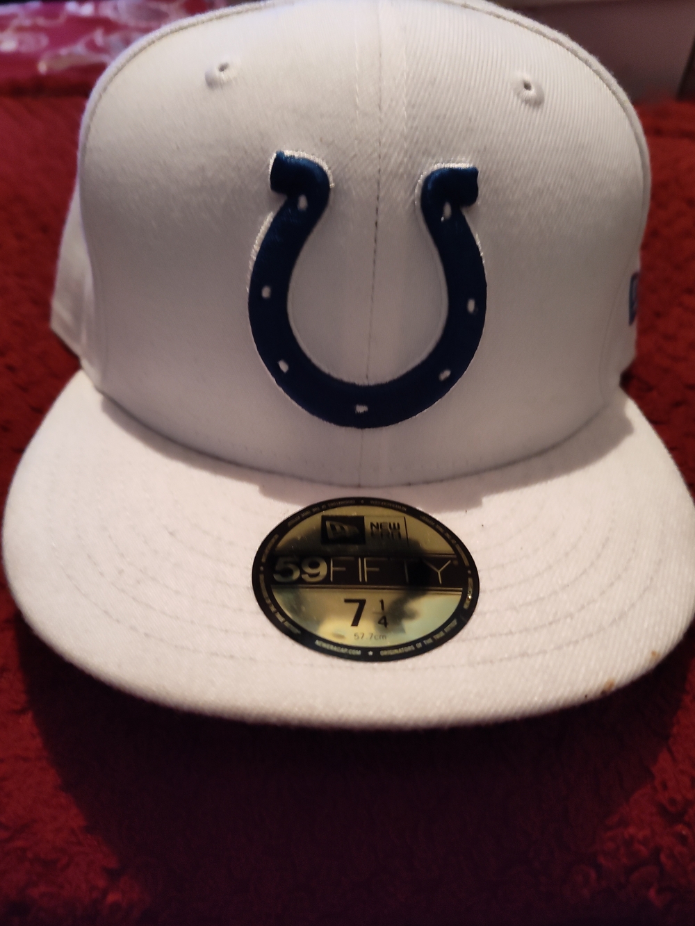 New Era White and Navy Indianapolis Colts Fitted Cap